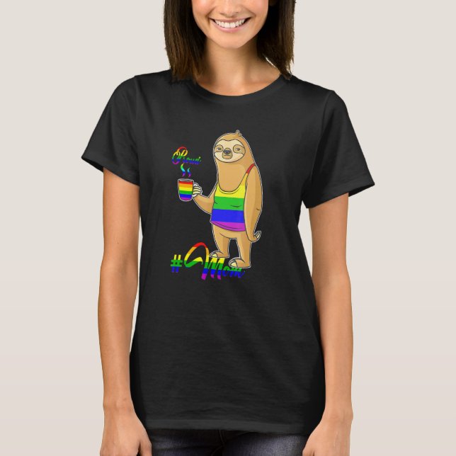 Camiseta Cute Pocket Slote Lgbt Animal Rainbow Flag Gay Pro (Anverso)