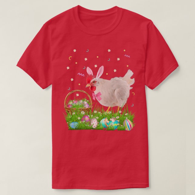 Camiseta Cute pollo Día de Pascua Conejo Huevos Pascua  (Diseño del anverso)