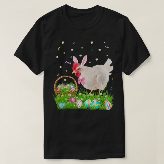 Camiseta Cute pollo Día de Pascua Conejo Huevos Pascua (Diseño del anverso)