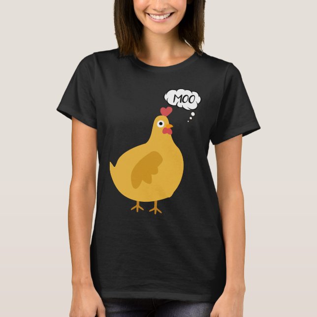 Camiseta Cute pollo moo (Anverso)