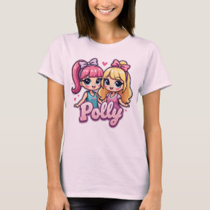 Camiseta Cute Polly Dolls Figuras Tee para Mujeres