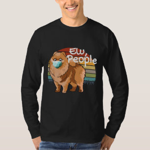 Camiseta Cute Pomeranian Dog With Mask Ew People Mask Aware