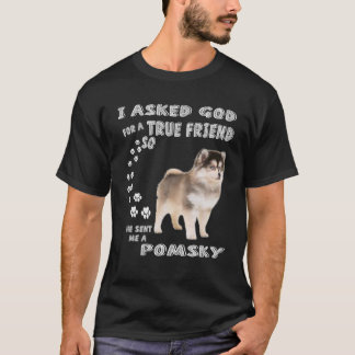 Camiseta Cute Pomeranian Husky Dog Cita A Mamá Papá Vestido