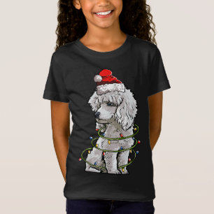 Camiseta Cute Poodle Dog Santa Christmas Tree Enfoca Navida