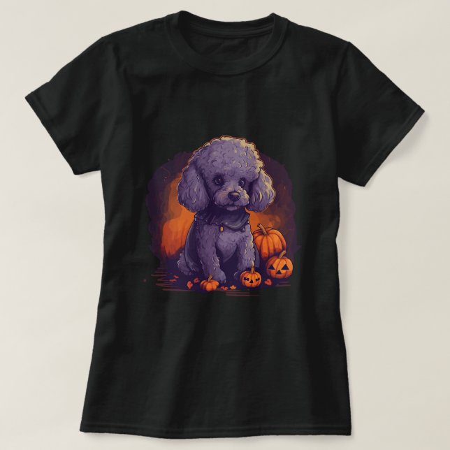 Camiseta Cute Poodle Halloween Standard Poodle Perros Amant (Diseño del anverso)