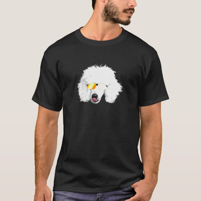 Camiseta Cute Poodle White Poodle Dog Mom Dad Tee (Anverso)