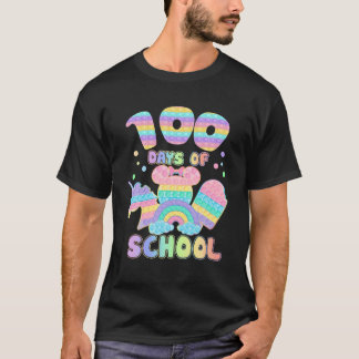 Camiseta Cute Pop It Fidgets Feliz 100 Días De Escuela Estu