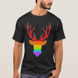Camiseta Cute Pop It Reindeer Fidget Toy Christmas Tree
