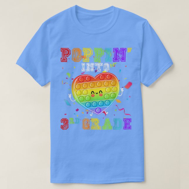 Camiseta Cute Poppin En Tercer Grado Fidget Toy Primer Día (Diseño del anverso)