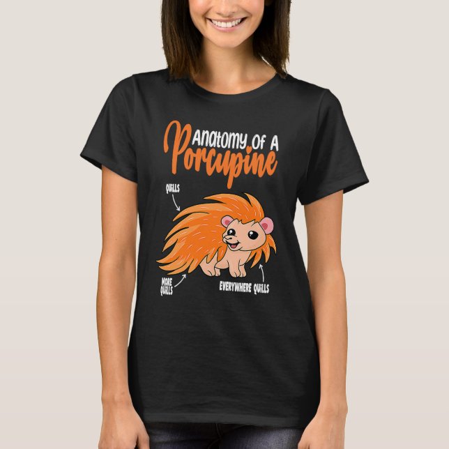 Camiseta cute Porcupine anatomy for Porcupine (Anverso)