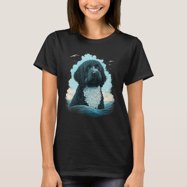 Camiseta Cute Portie Dog on Portuguese Water Dog  1 (Anverso)