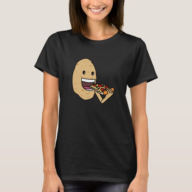 Camiseta Cute Potatoe Pizza Eating Vegetable Hobby Chef (Anverso)