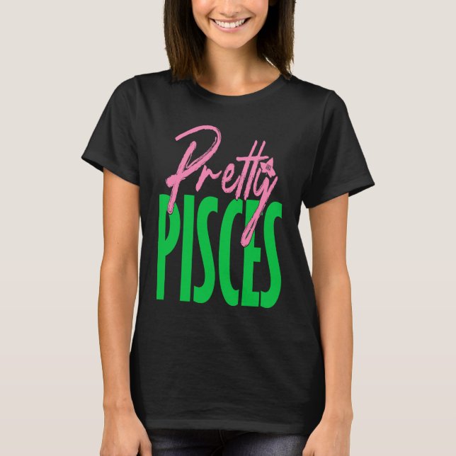 Camiseta Cute pretty pisces zodiac signs aka (Anverso)