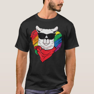 Camiseta Cute Pride LLama Sunglasses Funny LGBTRainbow 