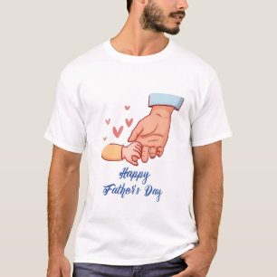 Camiseta Cute Primer Día del Padre Mano Agarrada Minimalist