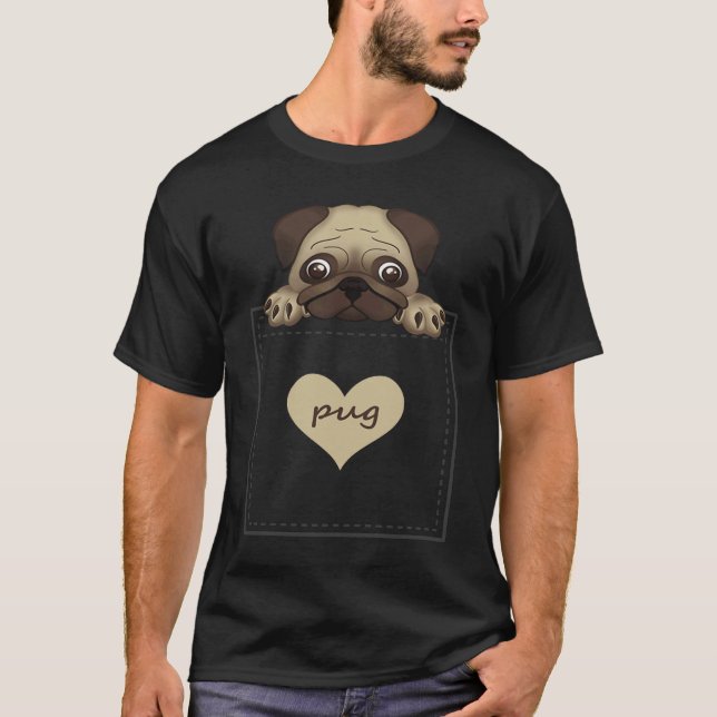Camiseta cute printed pug in  pocket men women girls boys (Anverso)