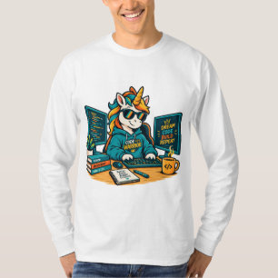 Camiseta Cute Programador Unicornio Calcomanía para Portáti