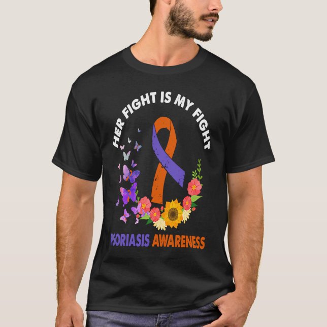 Camiseta Cute Psoriasis Awareness Orange Ribbon Costume Men (Anverso)