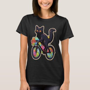 Camiseta Cute Psychedelic Bicyclist Cat Trippy EDM Rave