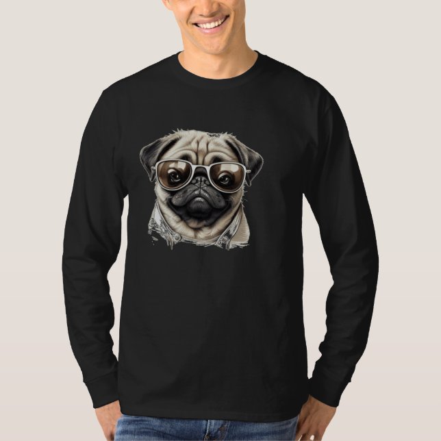 Camiseta Cute Pub Face with cool Sunglasses (Anverso)