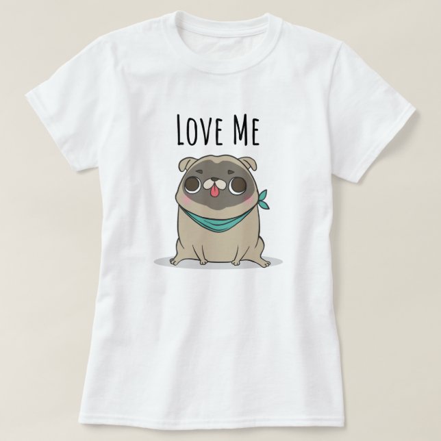 Camiseta Cute Pug (Diseño del anverso)