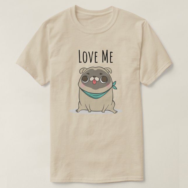 Camiseta Cute Pug (Diseño del anverso)
