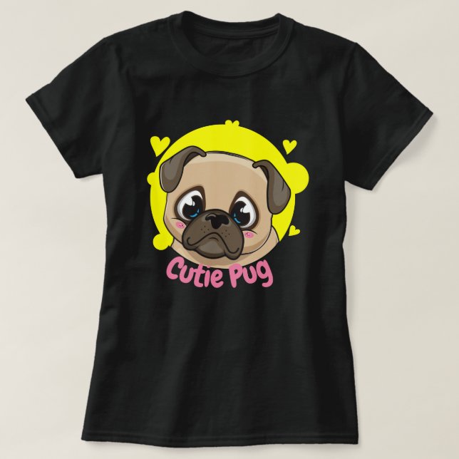 Camiseta Cute Pug (Diseño del anverso)