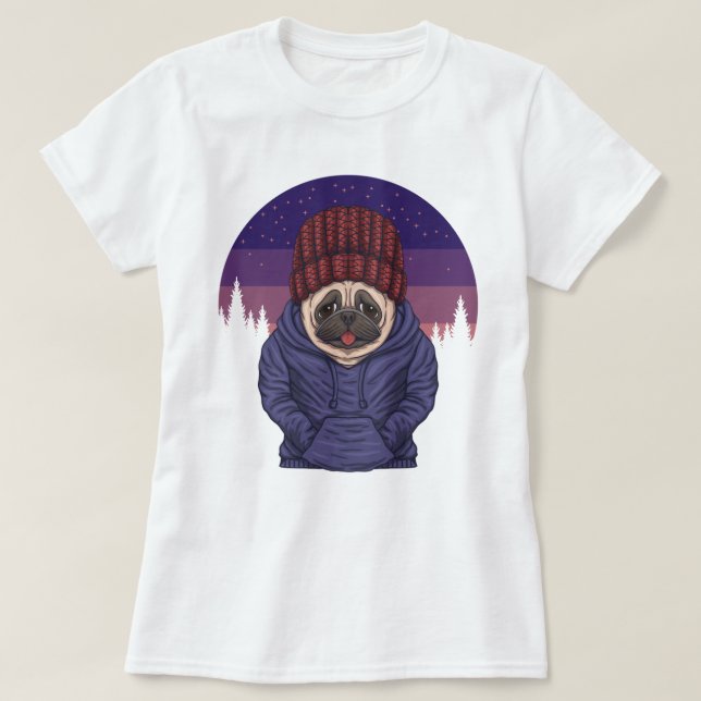 Camiseta Cute Pug (Diseño del anverso)