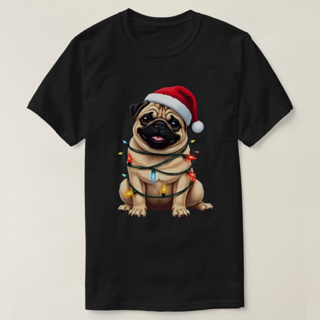 Camiseta Cute Pug Christmas Santa Pet Dog Lover  (Diseño del anverso)