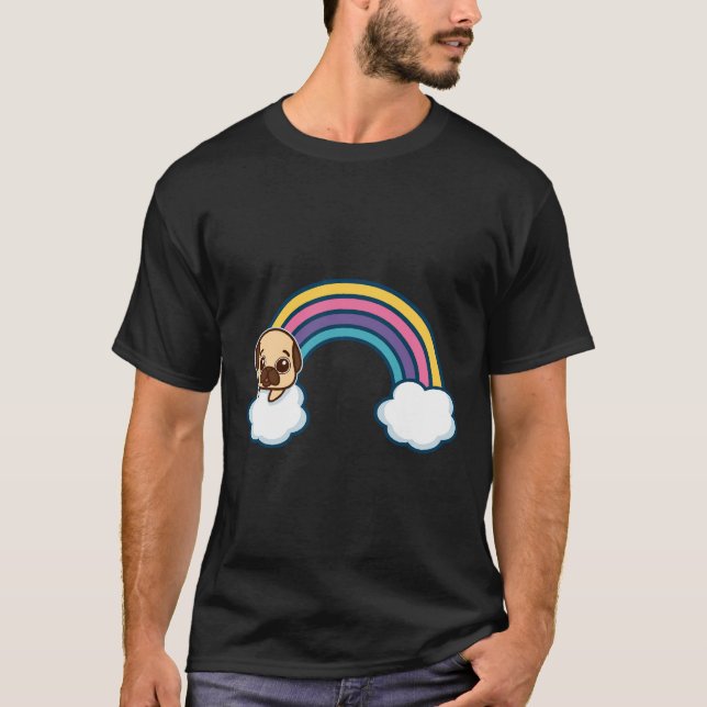 Camiseta Cute Pug Colorful Rainbow Classic 917 (Anverso)