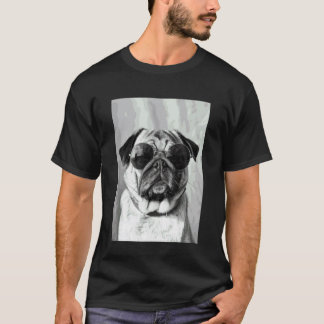Camiseta Cute Pug con gafas de sol Amante de las mascotas c