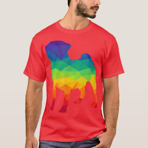 Camiseta Cute Pug Dog Gay Pride Lgbt Rainbow Flag Funny Pet