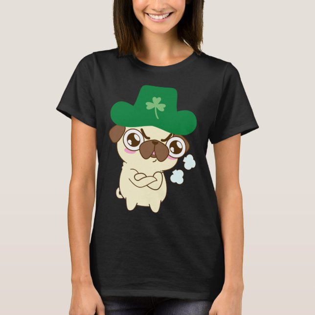 Camiseta Cute Pug Dog St Patrick s Day  Dog St Patrick s Ha (Anverso)