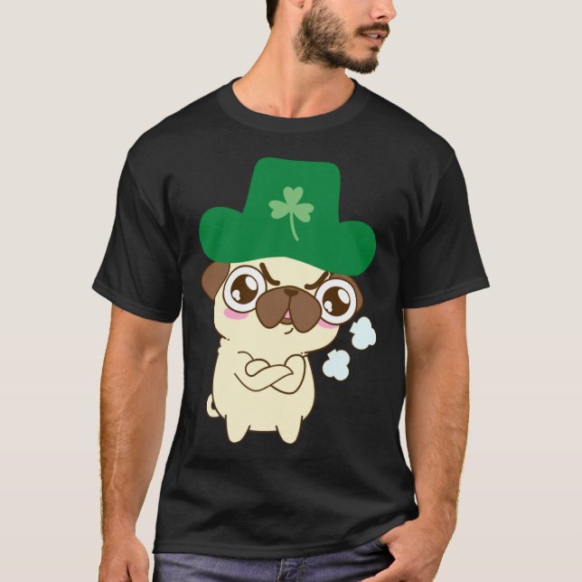 Camiseta Cute Pug Dog St Patrick s Day  Dog St Patrick s Ha (Anverso)