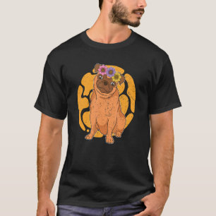 Camiseta Cute Pug Garden Flores De Perro Animal Dueño De Pe