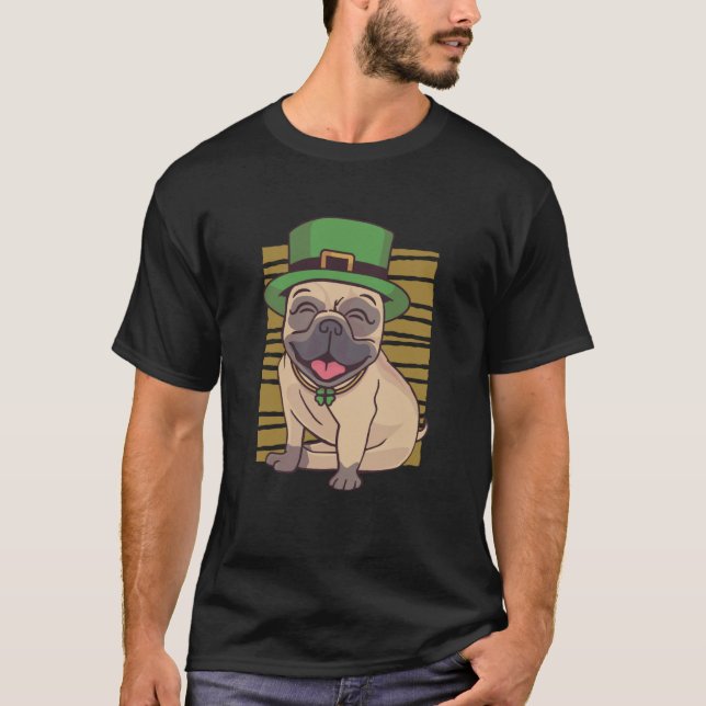 Camiseta Cute Pug Irish St Patricks day (Anverso)