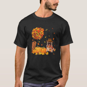 Camiseta Cute Pug Leaf Autumn Pumpkin Naranja Love Dog Mapl