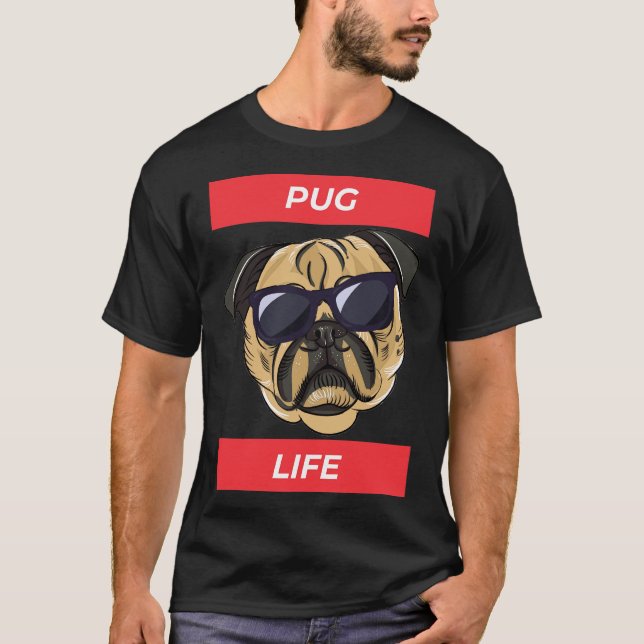 Camiseta Cute Pug Life - Divertido 275 (Anverso)