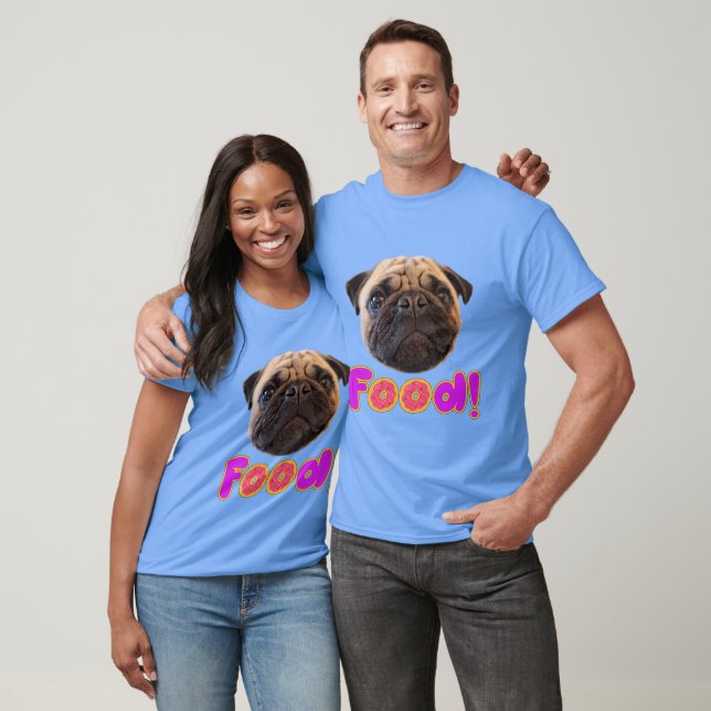 Camiseta Cute Pug Mendigando Comida (Unisexo)