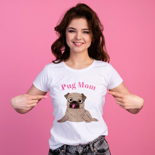 Camiseta Cute "Pug Mom"