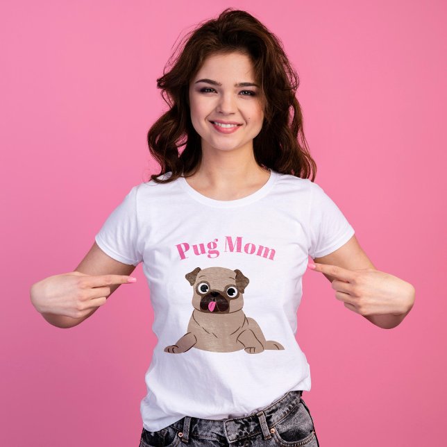 Camiseta Cute "Pug Mom" (Subido por el creador)