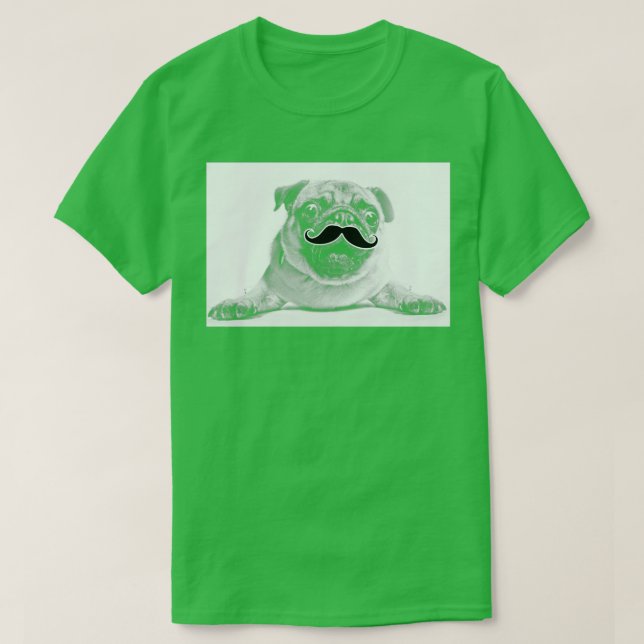 Camiseta Cute Pug Mustache Funny Dog Beard Gift (Diseño del anverso)