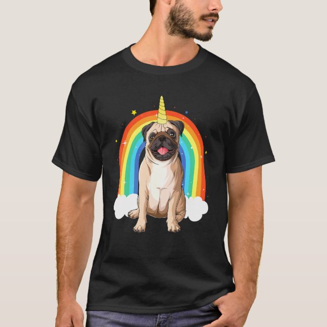 Camiseta Cute Pug Unicorn Unipug Pug Perro (Anverso)