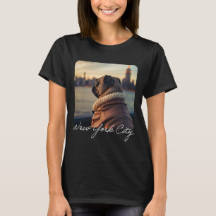 Camiseta Cute Pug viaja a New York Harbour Funny