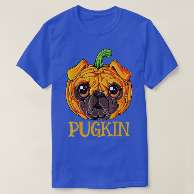 Camiseta Cute Pugkin Pumpkint Halloween (Diseño del anverso)