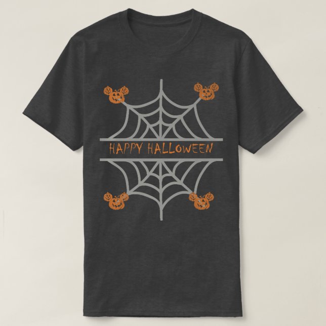 Camiseta Cute Pumpkin and Spiderweb Halloween  (Diseño del anverso)