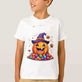 Camiseta Cute Pumpkin Candy Pile Halloween T-Shirt