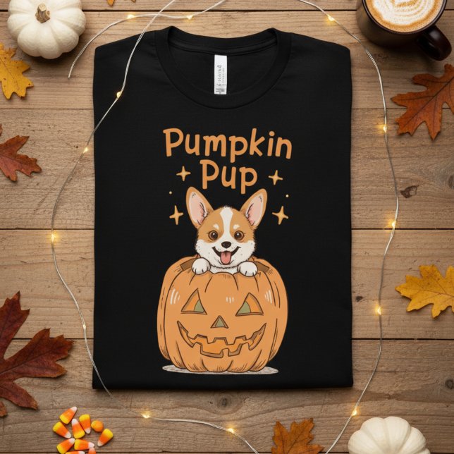 Camiseta Cute Pumpkin Pup Halloween Corgi T-Shirt (Subido por el creador)