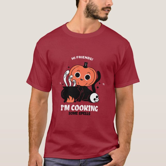 Camiseta Cute Pumpkin Spell Chef Halloween T-Shirt (Anverso)