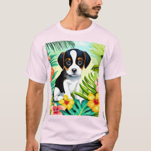 Camiseta Cute Pup en el paraíso